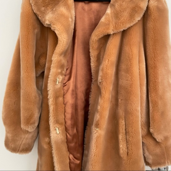Vintage French Brown Plush Faux Fur Teddy Coat - Picture 8 of 11